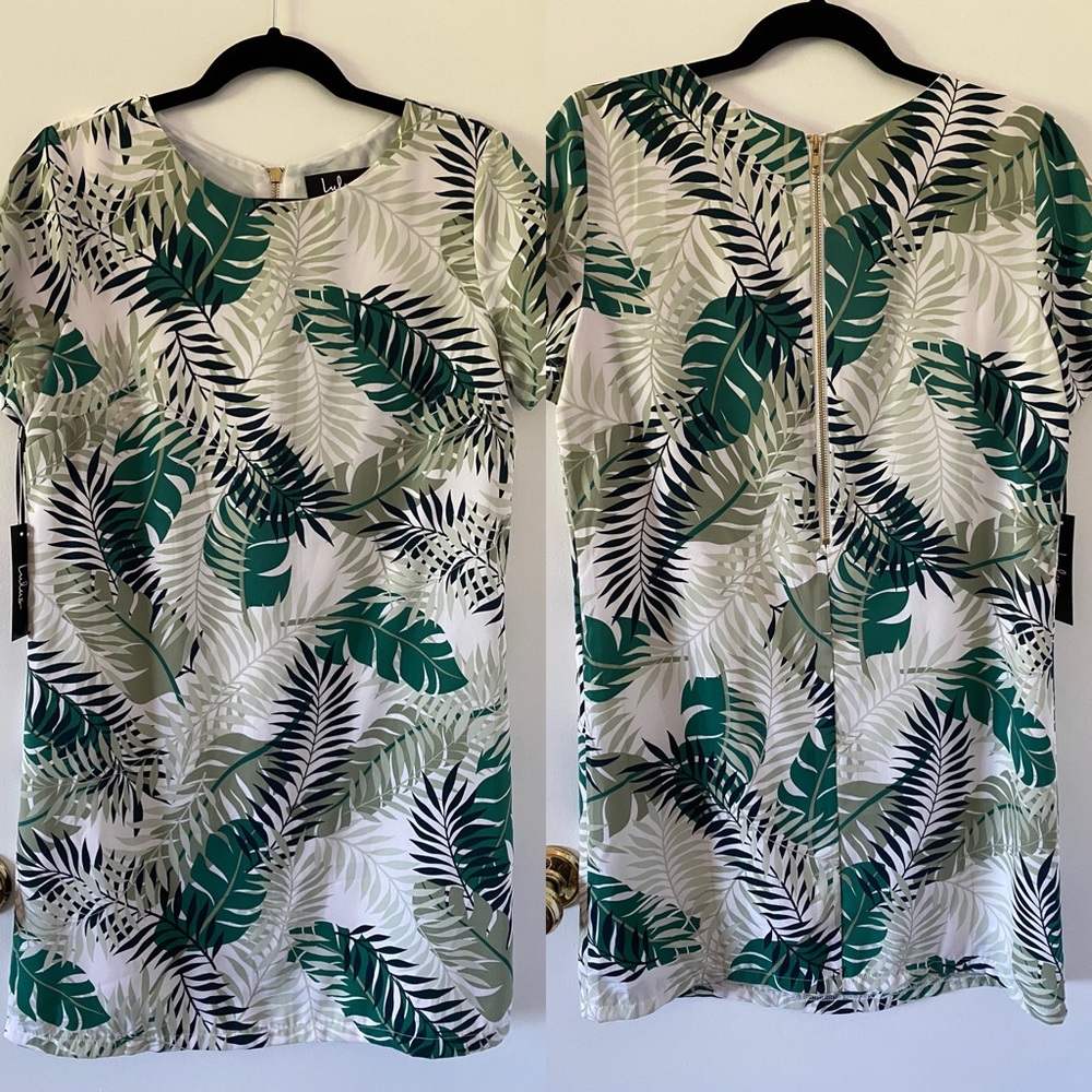 EUC Lulus Give Me a Print Palm Leaf Dress